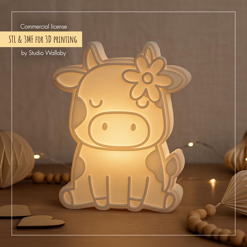 Cute Caw Lantern 3D Print File STL & 3MF | Nursery Decor Light | Kids Room Night Lamp | Commercial License | 3D Printed Decor
