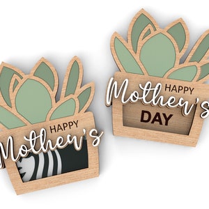 Suculento titular de la tarjeta de regalo / Regalo para mamá mamá / Feliz Día de la Madre / Archivos de corte listos para láser SVG