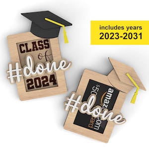 Porte-cartes cadeau de remise des diplômes | Promotion 2024 | Cadeau de fin d'année SVG, fichier laser |  Fichiers de découpe SVG prêts pour le laser