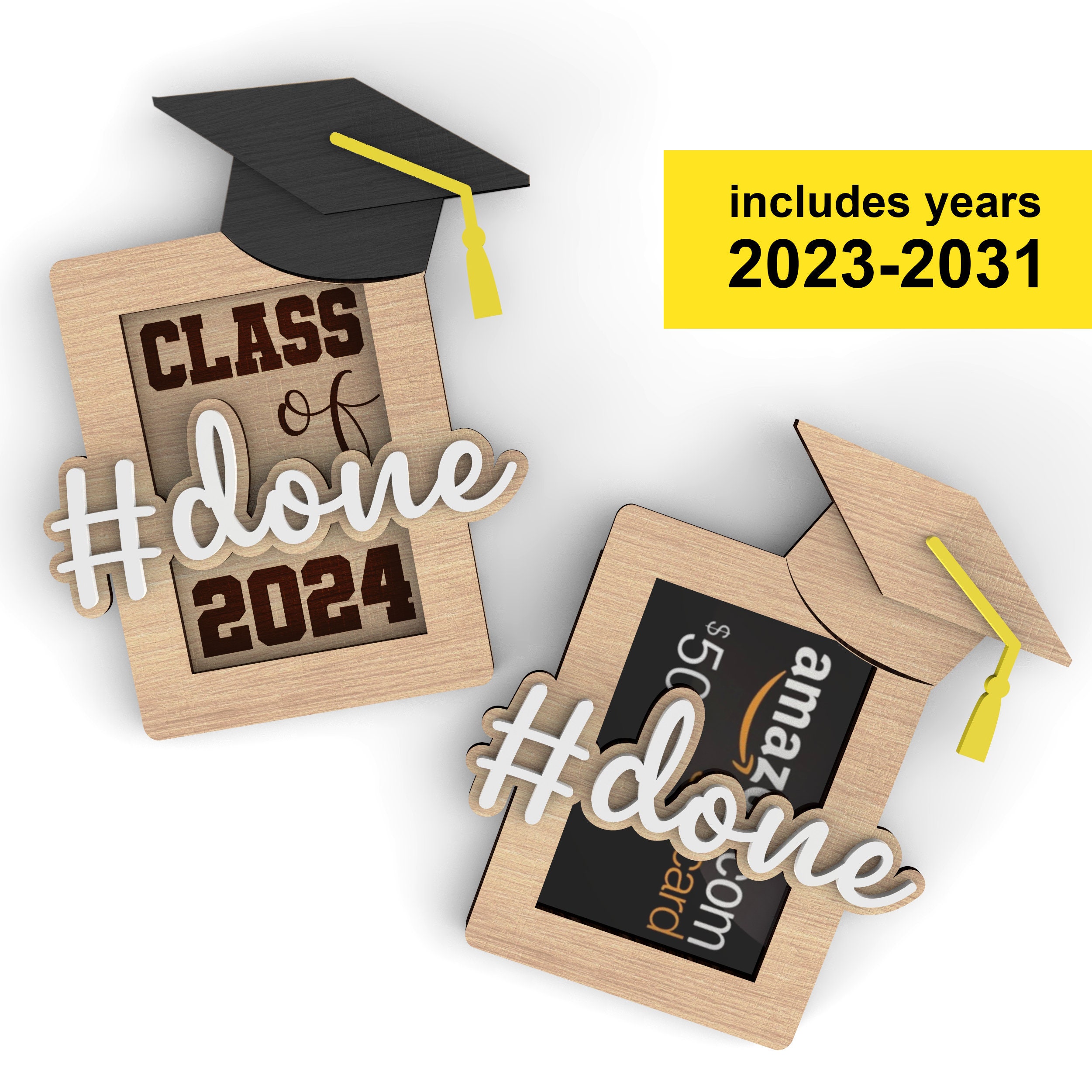 Graduation gift card holder Class of 2024 End of the year gift SVG, Laser File Svg Laser-Ready Cut Files
