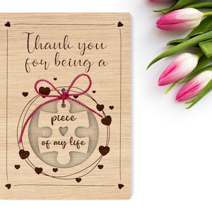Obrigado por fazer parte da minha vida | Cartão de Dia dos Namorados - Arquivos SVG prontos para corte a laser - Uso comercial