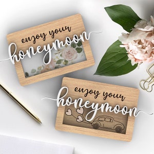 Goditi il tuo porta carte regalo per la luna di miele / Regalo di nozze / Appena sposati - File tagliati al laser / SVG