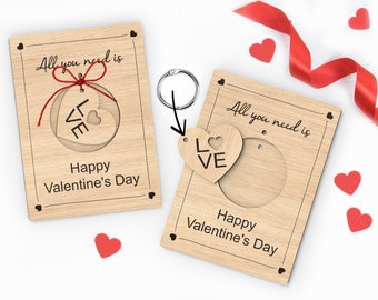 All we need is love / Valentines card- Svg Laser-Ready Cut Files