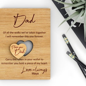 Happy Fathers Day ! | Personalized Fathers Day Little Pocket Hug Heart Token Card - Svg Laser-Ready Cut Files