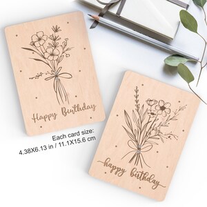 Happy birthday cash holder | Money gift | Floral greeting card | Laser cut SVG file including commercial license