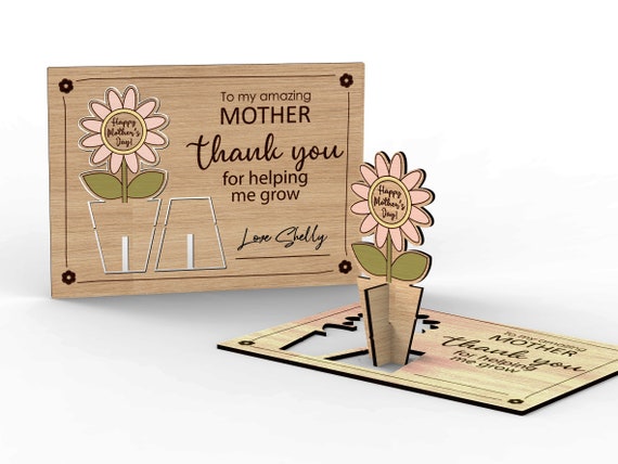 Flower Pop Mum Cut Out Mother's Day Card Flower Pop Mum Cut Out Mother's Day Card