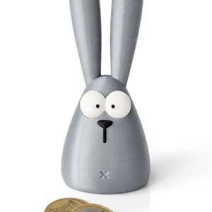 Cute minimalist bunny 3D printing STL 3MF, solid rabbit figurine for Easter decor, desk decor, or shelf display