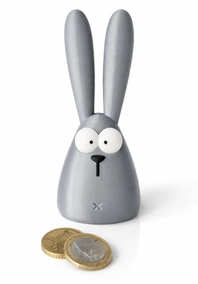Cute minimalist bunny 3D printing STL 3MF, solid rabbit figurine for Easter decor, desk decor, or shelf display