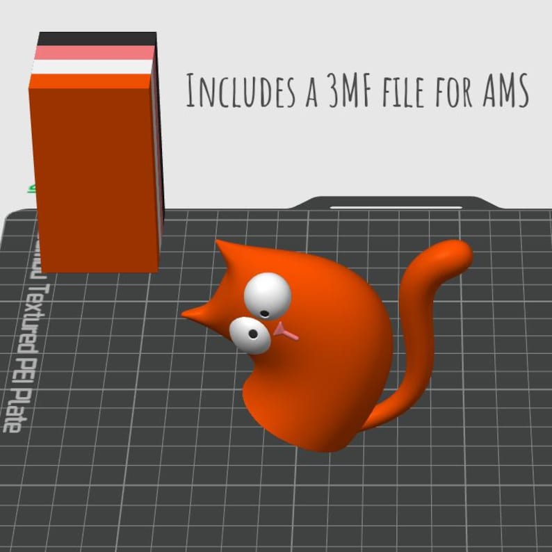 Cute Cat Figurine STL & 3MF | 3D Printable Cartoon Cat | Desk Decor | Easy Assembly + One-Piece Print | Commercial Use