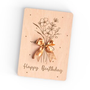 Happy birthday cash holder | Money gift | Floral greeting card | Laser cut SVG file including commercial license