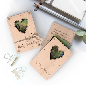 Arquivos cortados a laser | SVG Cartão-presente personalizado em dinheiro para casamento | Presente em dinheiro para novo casamento | Envelope de voucher