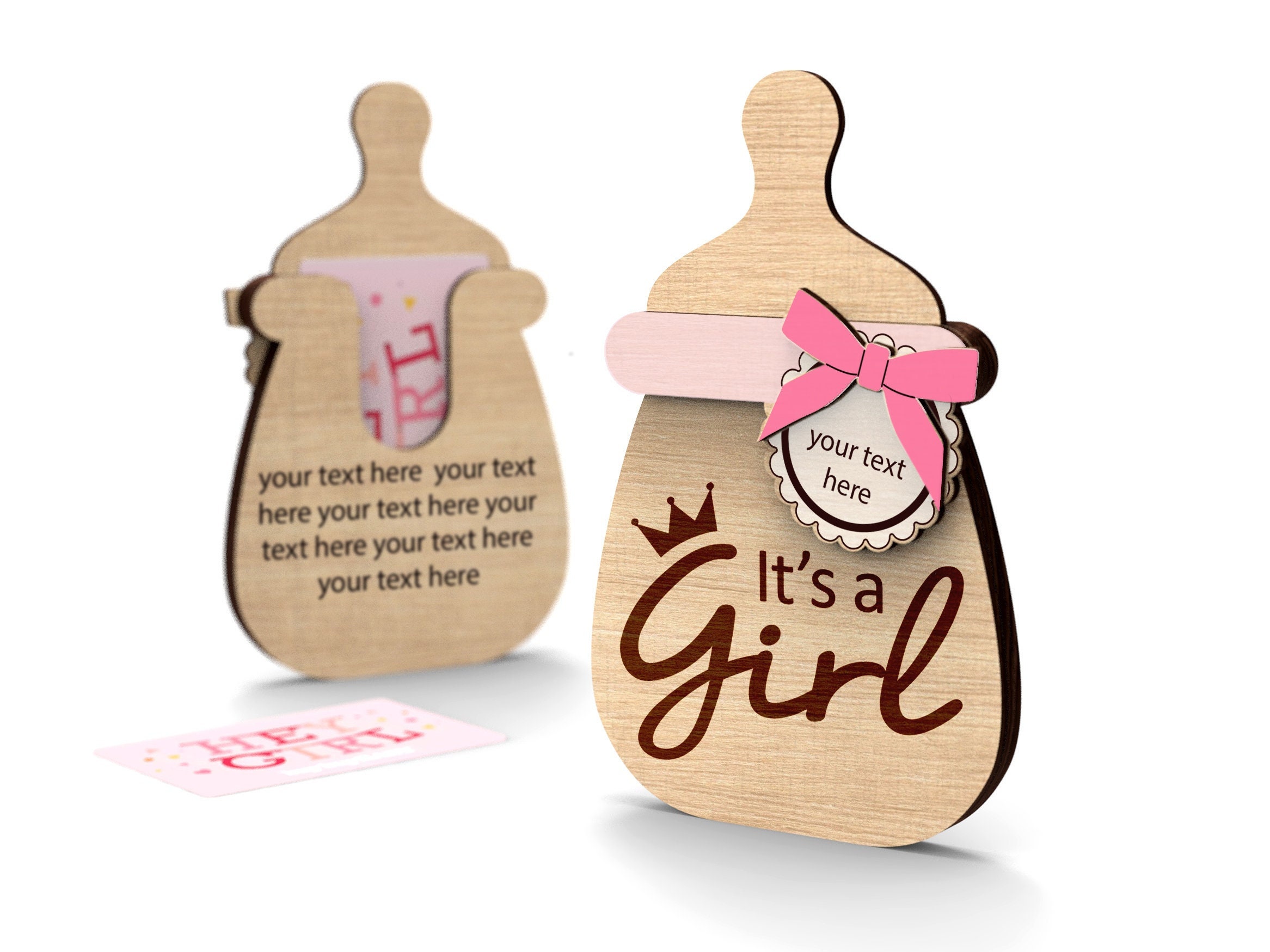 Baby Shower Personalized Gift Card Holder It's a Girl Etsy