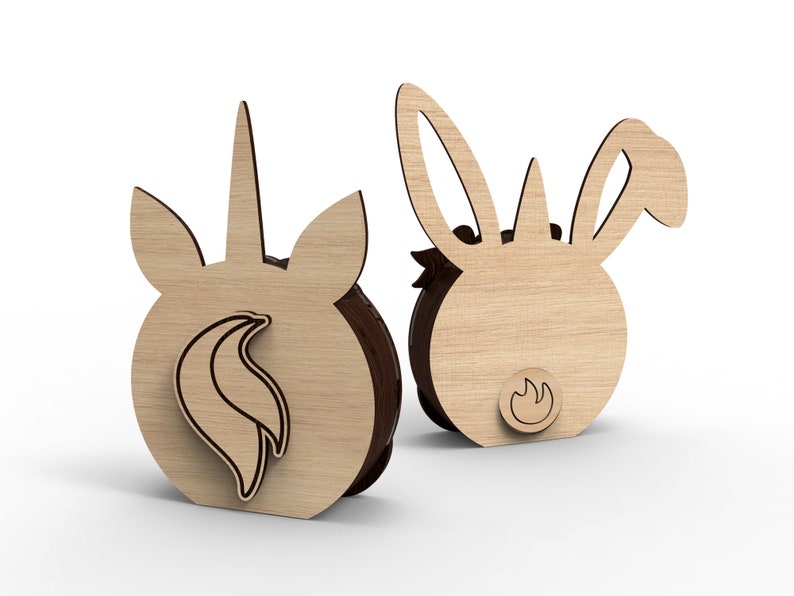 Personalized Easter unicorn bunny box for chocolate eggs laser cutting file, vector file INSTANT DOWNLOAD Commercial use imagem 4