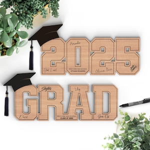 Graduation Sign | Grad Signature Board Svg | Grad 2025, Class of 2025 | Keepsake Gift for Graduate | Svg Glowforge Laser-Ready Cut Files