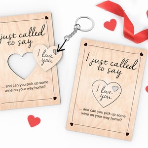 Je viens d'appeler pour dire je t'aime/carte de la Saint-Valentin drôle-fichiers de découpe Svg prêts pour le laser-usage commercial