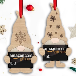 Ornamento gnomo natalizio e porta carte regalo / Regalo in denaro / File SVG pronti per il taglio laser