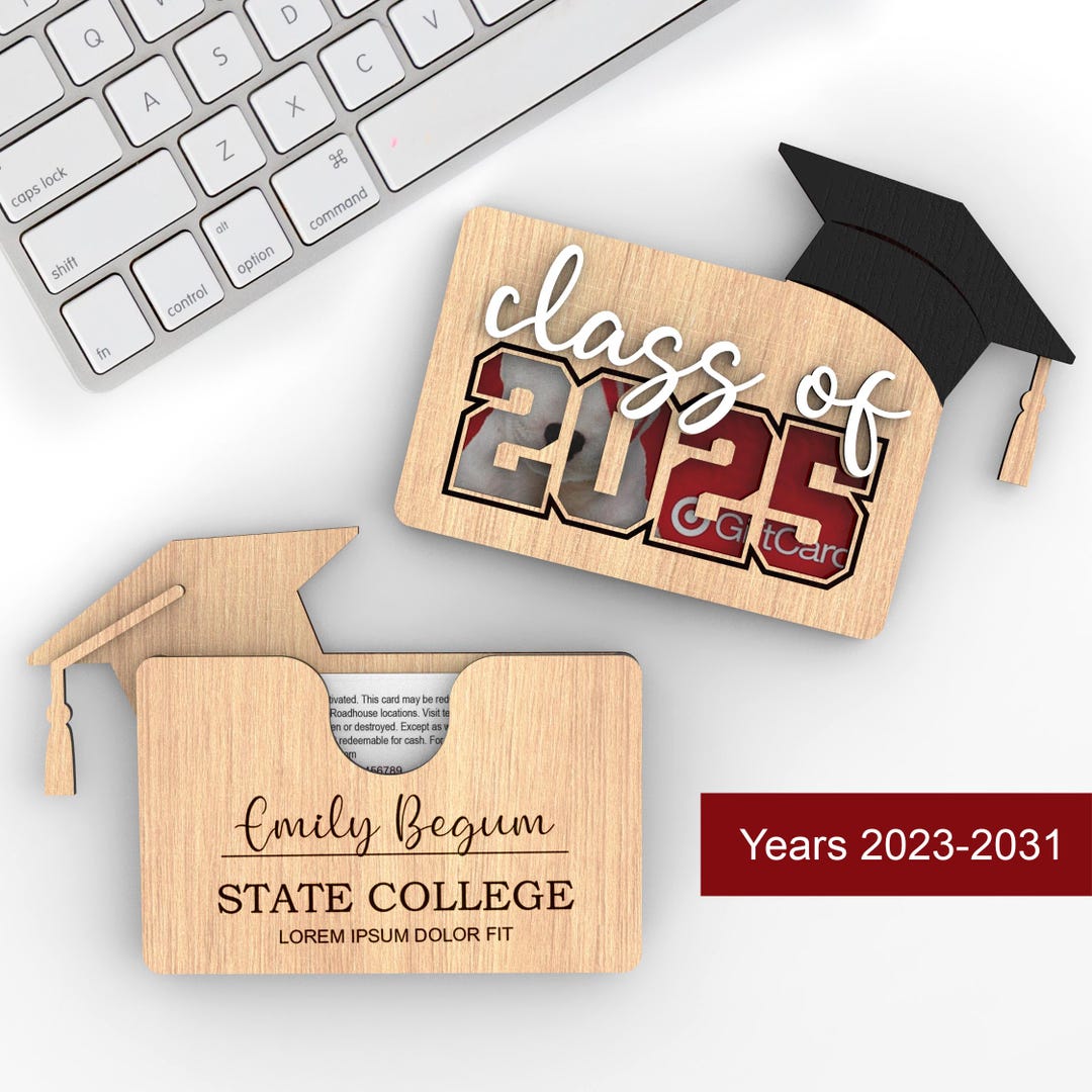 Class of 2025 Customizable Graduation Gift Card Holder School