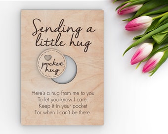Sending a little hug wooden token- Svg Laser-Ready Cut Files
