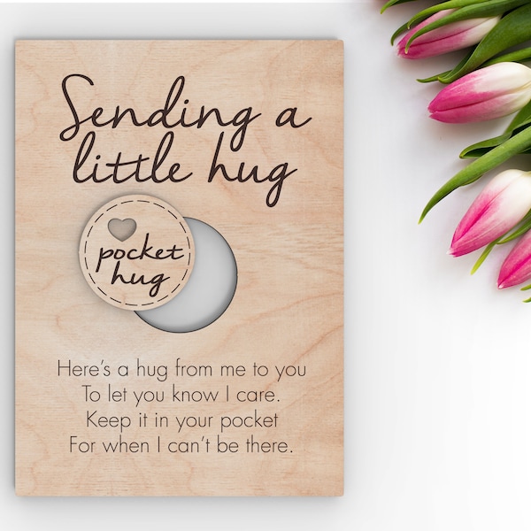 Sending a little hug wooden token- Svg Laser-Ready Cut Files