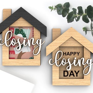 Feliz día de cierre / Portatarjetas de regalo de cierre de agente inmobiliario / Regalo de agente inmobiliario / Archivos de corte listos para láser Svg