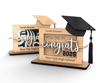 Graduation congratulations at school, university or college | Gift card holder | Class of 2025 | Graduation trophy Svg Laser-Ready Cut Files