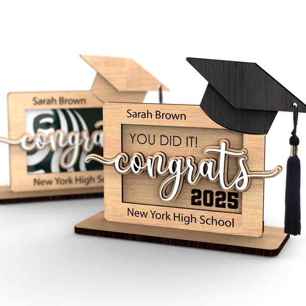 Graduation congratulations at school, university or college | Gift card holder | Class of 2025 | Graduation trophy Svg Laser-Ready Cut Files