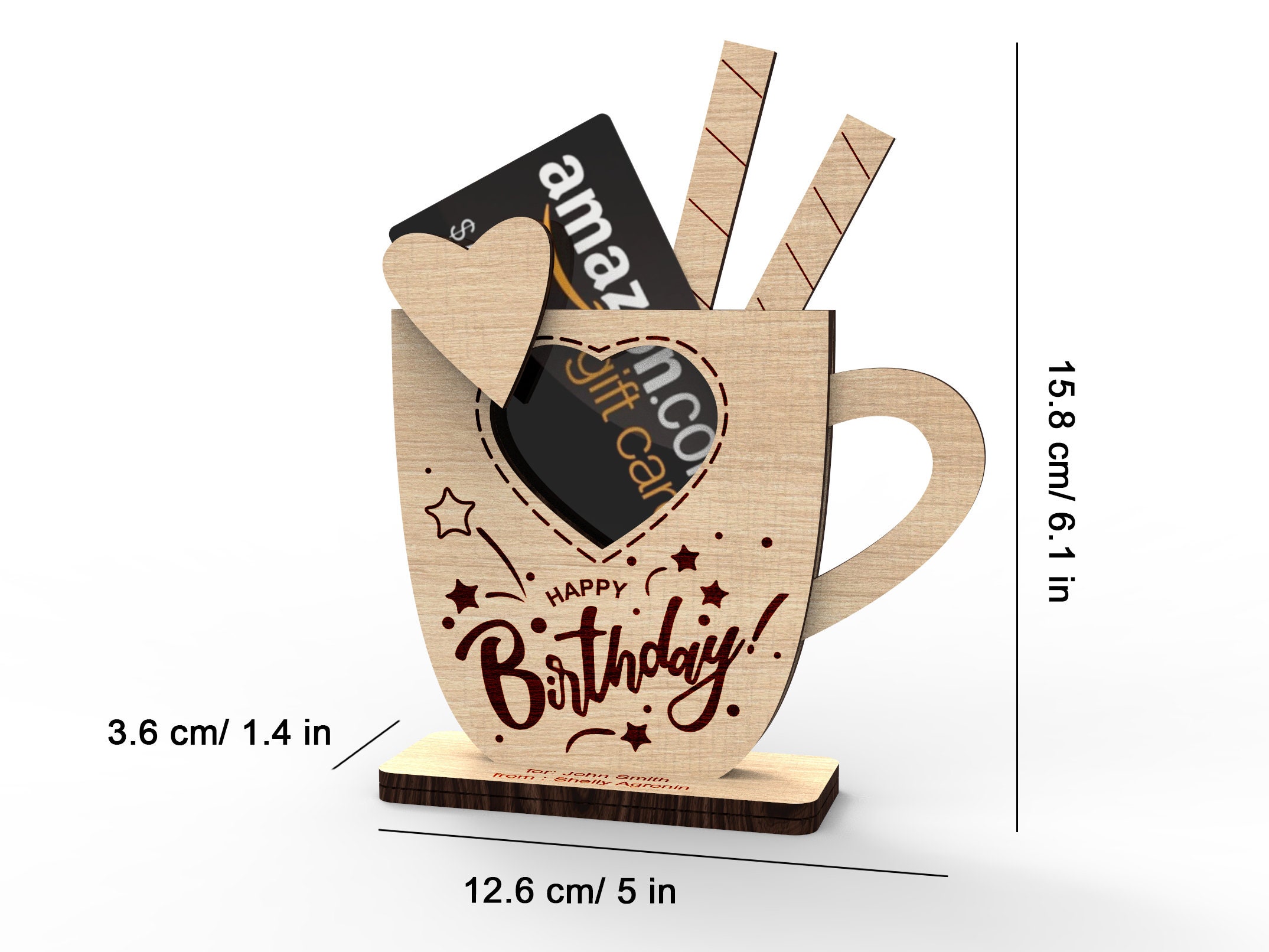 Happy Birthday Personalized Gift Card Holder Commercial Etsy