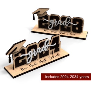 Diplômé en 2025 | Idée cadeau de remise des diplômes | École, université ou collège | Trophée de fin d'études | Fichiers SVG prêts pour la découpe laser