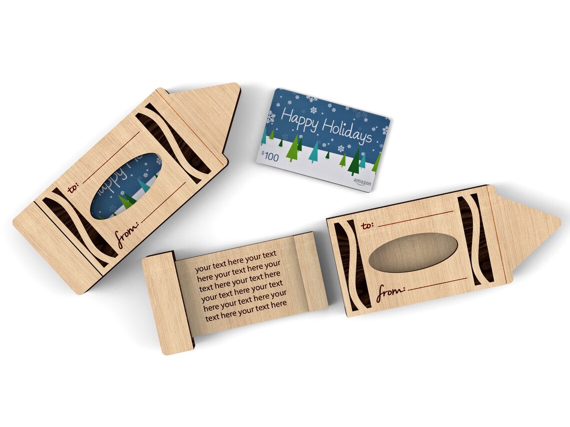 Personalized School Teacher Gift Crayon Gift Card Holder Etsy