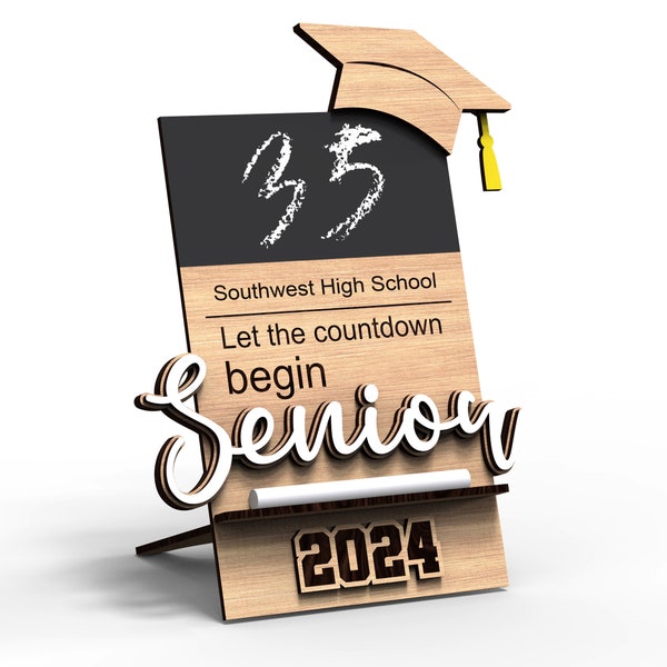 Chalkboard | Personalized customizable graduation countdown | Senior | Days until  Svg Laser-Ready Cut Files