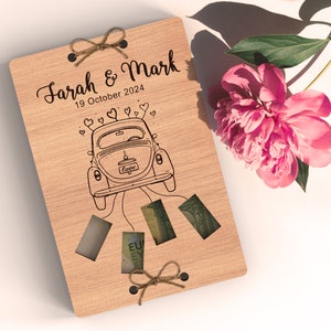 Cartão-presente personalizado em dinheiro para casamento | Presente em dinheiro de madeira para os noivos | Arquivos cortados a laser | SVG