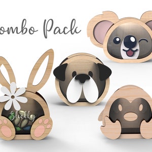 Caja de Pascua para huevos de chocolate / Paquete combinado / archivo de corte por láser, archivo vectorial - DESCARGA INSTANTÁNEA - Uso comercial