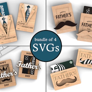 Glücklicher Vatertag Geschenkkartenhalter bündeln | Geschenk für Papa | geschnitten Datei