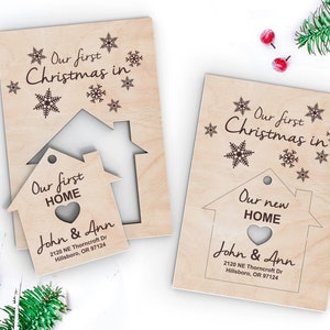 Nosso primeiro cartão de Natal caseiro com enfeite - Arquivos Svg cortados a laser - DOWNLOAD INSTANTÂNEO