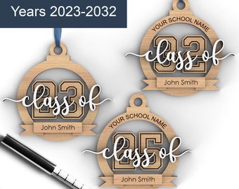 Personalized Graduation Ornament: Laser Cut SVG File, Class of 2025 (Digital Download)