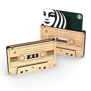Retro-audiocassette | Gepersonaliseerde cadeaukaarthouder | Commerciële licentie | Svg-laserklare gesneden bestanden