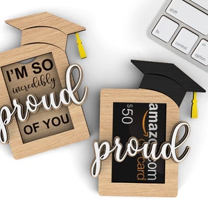 Porta carte regalo per laurea / Sono così orgoglioso di te / Senior / File SVG tagliati al laser / Glowforge