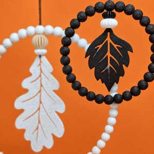 Fall STL print file 3D | Fall Leaf Beaded Wreath STL Files | 3D Printed Autumn Hanging Decor | Window door wreath rings pearl look