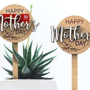 Porta-cartão de presente para o dia das mães | Plats Tag | para a mãe | para a mãe | Arquivos de corte Svg prontos para laser