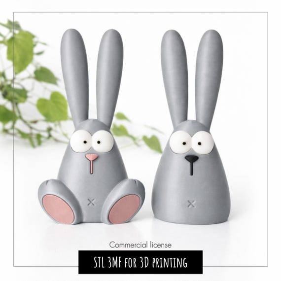 Easter Bunny STL / 3MF | Minimalist Rabbit 3D Print Files | 2 Designs Set | Modern Cute Desk Decor | Commercial License