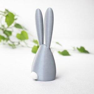 Minimalist Easter bunny 3D print figurines, cute rabbit desk decor, STL and 3MF 3D print files, multi-part and one-piece models, modern Easter rabbit figurine