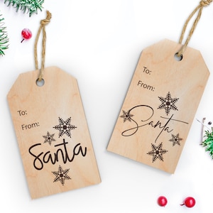 Santa Gift Tags: Laser Cut Christmas Decor (SVG, DXF, PDF)