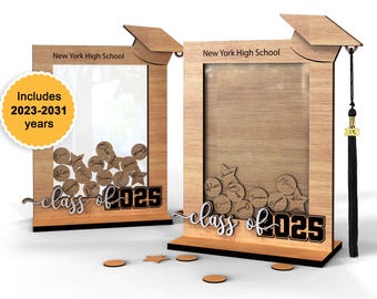 Graduation Guest Book Drop Box with Tassel Holder (SVG Laser-Ready Cut Files)