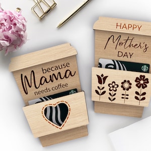 Café para mamá / Mamá necesita café / Titular de la tarjeta de regalo del día de la madre / Archivos de corte listos para láser SVG