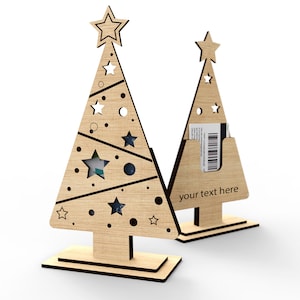 Weihnachtsbaum-Geschenkkartenhalter | Personalisiertes Weihnachtsgeschenk | Bargeld Geldhalter Vorlage | Frohe Weihnachten | SVG Laserdatei
