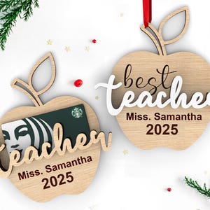 Personalized School Teacher gift | Apple gift card holder | Best teacher - Svg Laser-Ready Cut Files