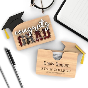 Herzlichen Glückwunsch grad | Personalisierter, Abschluss Geschenkkartenhalter | Bar Geldgeschenk | Schule, Uni, Uni | geschnitten Datei