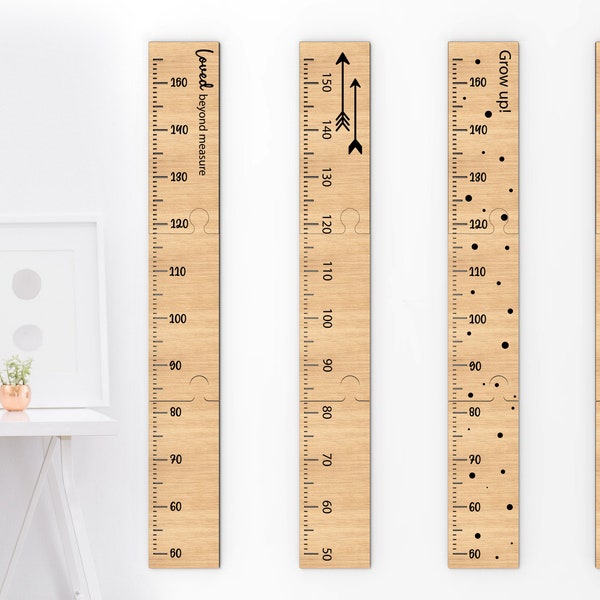 Growth Chart | Baby Shower Gift | Wood Ruler Large | Growth ruler  | Glowforge SVG Files Bundle | Hello World File