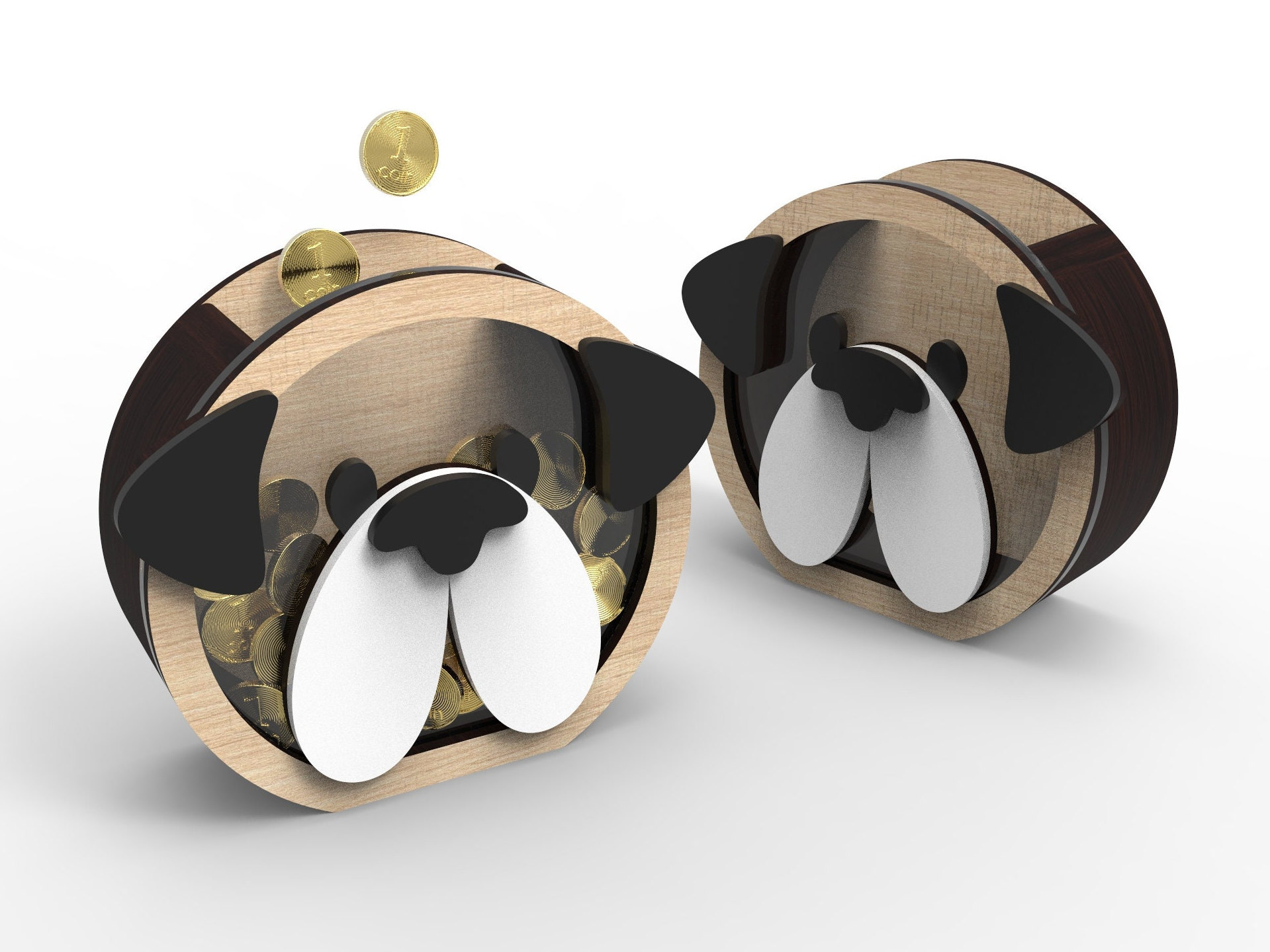 Personalized Piggy Bank | Money Box | Boxer Dog- laser cutting file, vector file - INSTANT DOWNLOAD - Commercial use