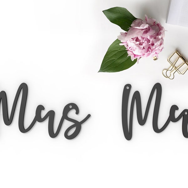 Mr and Mrs Wedding Chair Signs | Back of Chair Bride and Groom Signs -  Svg Laser-Ready Cut Files - INSTANT DOWNLOAD